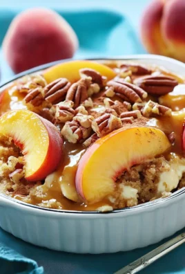 Peach Dump Cake with Pecan Topping