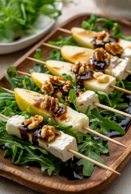 Pear & Brie Cheese Salad Skewers
