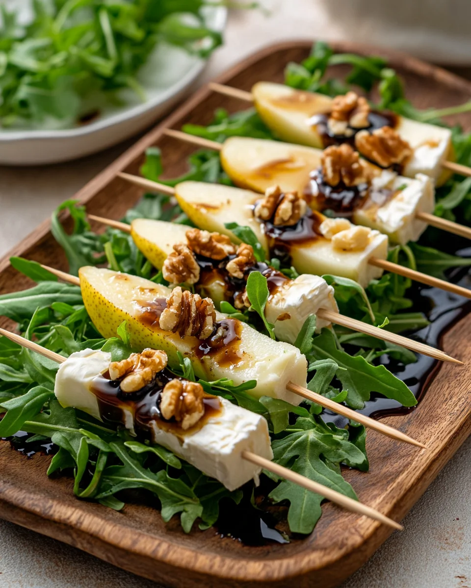 Pear & Brie Cheese Salad Skewers