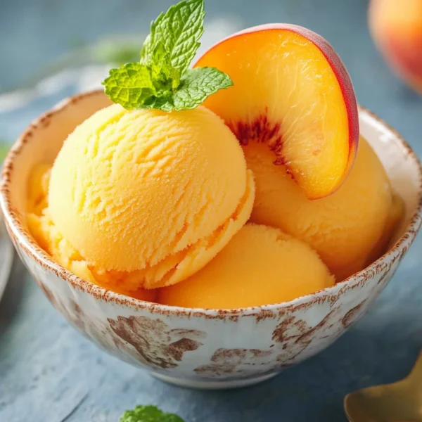 The Best Peach Sorbet Without Ice Cream Maker