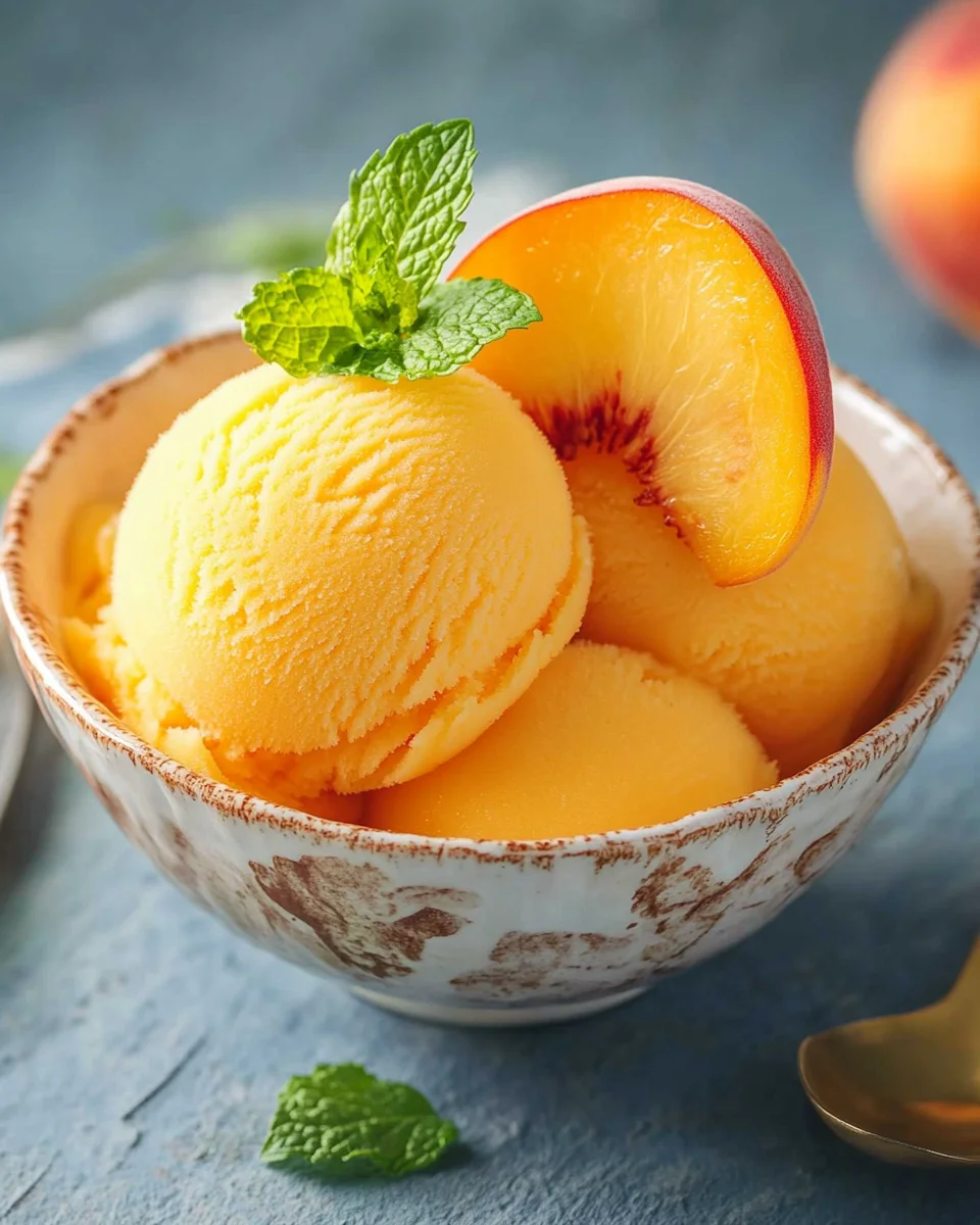The Best Peach Sorbet Without Ice Cream Maker