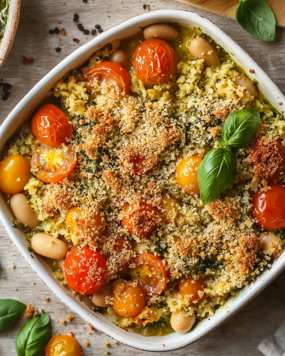 White Bean and Pesto Bake